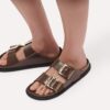 Arizona Droplet Buckle Piele naturală lăcuită