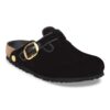 Boston Big Buckle Țesătură cu bordură Logo cu nituri Catifea neagră