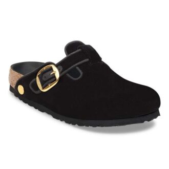 Boston Big Buckle Țesătură cu bordură Logo cu nituri Catifea neagră