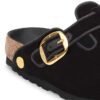 Boston Big Buckle Țesătură cu bordură Logo cu nituri Catifea neagră