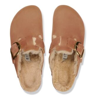 Boston Big Buckle Shearling Piele naturală uleioasă