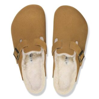Boston Vl Velur cu nervuri Teddy Shearling Piele de căprioară Blană