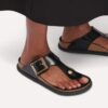 Gizeh Droplet Buckle Piele naturală lăcuită