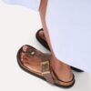 Gizeh Droplet Buckle Piele naturală lăcuită