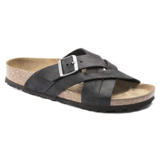 Lugano din piele uleioasă Camberra Old Black