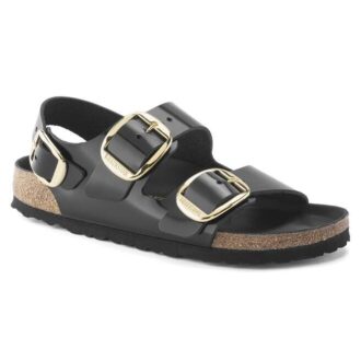 Milano Big Buckle din piele naturală lăcuită