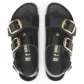 Milano Big Buckle din piele naturală lăcuită