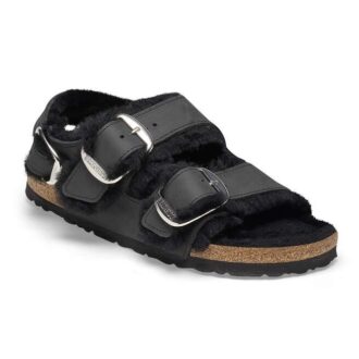 Milano cu cataramă Big Buckle, piele naturală uleioasă