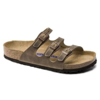 Soft Footbed Florida din piele uleioasă, maro tutun