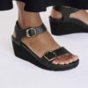 Soley Ring-Buckle Piele Negru Soley Ring-Buckle Piele Negru
